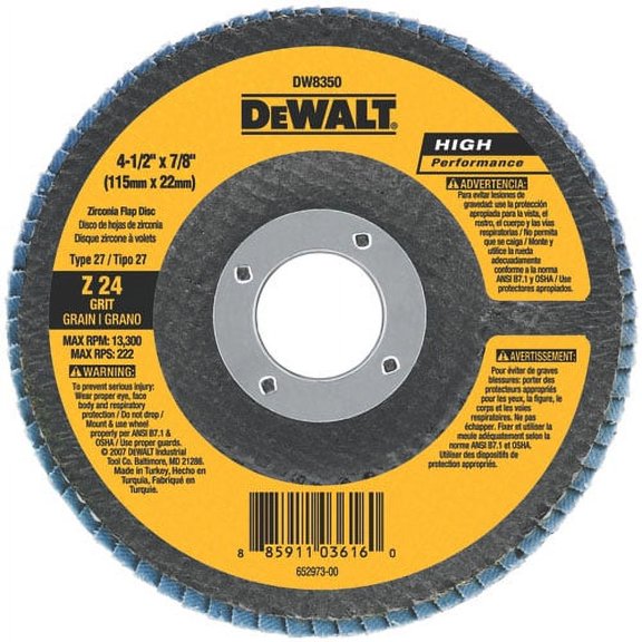 4-1/2" X 7/8" 80-Grit Flap Disc Type 27