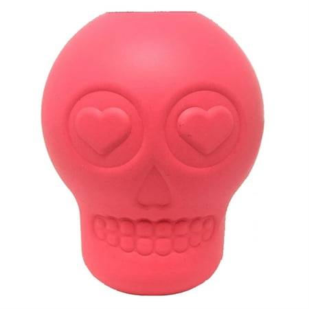 UPC: 0810216024345 | MKB Sugar Skull Durable Rubber Chew Toy & Treat Dispenser Pink Large
