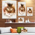 thumbnail image 3 of Bold Brown Cat Watercolor Sketch - Large Animal Canvas Artwork, 3 of 4
