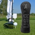 thumbnail image 3 of PU Golf Wood Headcovers, Driver 1 3 x Fairway Woods Funda protectora, Forro de felpa impermeable Golf Head Cover para regalo unisex, Equipo de golf Negro Blanco X Macarena Funda para palos de golf, 3 of 8