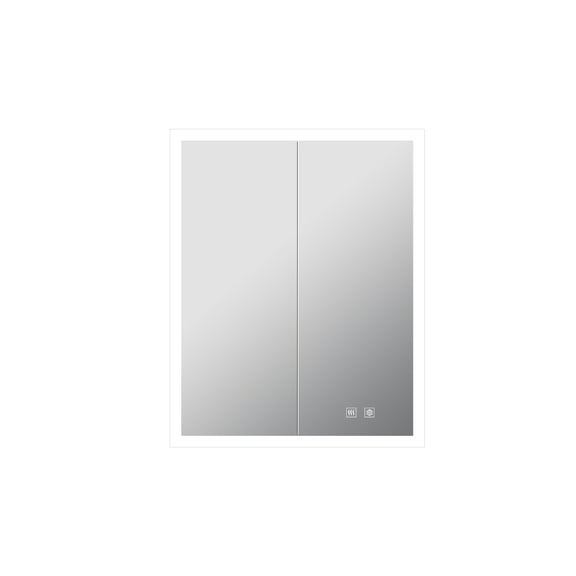 Lexora Mesa 24 in W x 30 in H Surface-Mount LED Mirror Medicine Cabinet with Defogger