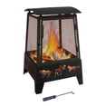 thumbnail image 1 of HAYWOOD FIREPLACE with taller sidewall  Wildlife cutouts  Black sandpaint  Matte Blk screen  26370 poker included, 1 of 1