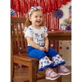 thumbnail image 5 of BemeyourBBs Newborn Baby Girl My First 4th of July Outfit Fourth of July Baby Girls Clothes Independent Day Patriot Clothes Short Sleeve Romper Flare Pants Set Headband Set Baby Girl Summer Outfit, 5 of 9