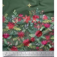 thumbnail image 2 of Soimoi Polyester Crepe Fabric Artistic Leaves & Flower Panel Decor Fabric Printed Yard 52 Inch Wide, 2 of 3