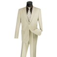 thumbnail image 3 of LUCCI Men's Beige 2-Button Classic-Fit Poplin Polyester Suit - NEW - 62R (Big & Tall), 3 of 3