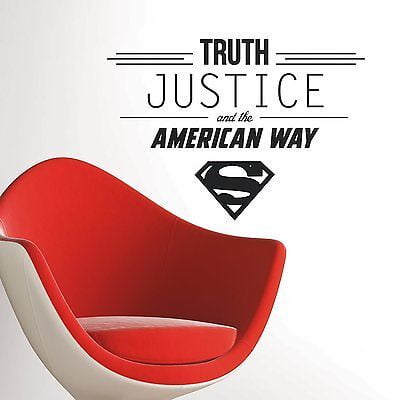 RoomMates Superman Quote Peel and Stick Wall Decals - Black - Assembled Product Height: 13.3 in