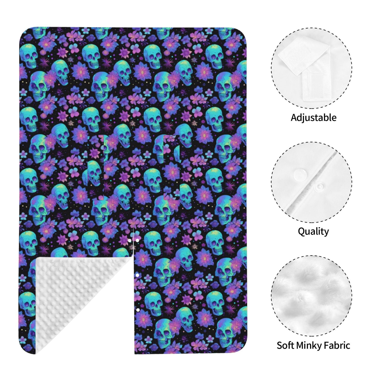 Naloa purple flower blue Skull Baby Car Seat Cover, Breathable Baby Carrier Cover, Multiuse Baby Carrier Cover & Nursing Breastfeeding Cover