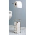 Mainstays 23-inch Freestanding Satin Nickel Toilet Paper Holder ...