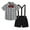 Dark Gray, variant on Kids Two-piece Set Toddler Boys Formal Suit Gentleman School Uniform Suit Summer Outfits Floral Printing Shirts Strap Shorts Suit Short Sleeve Top Photography Performance Set Blue