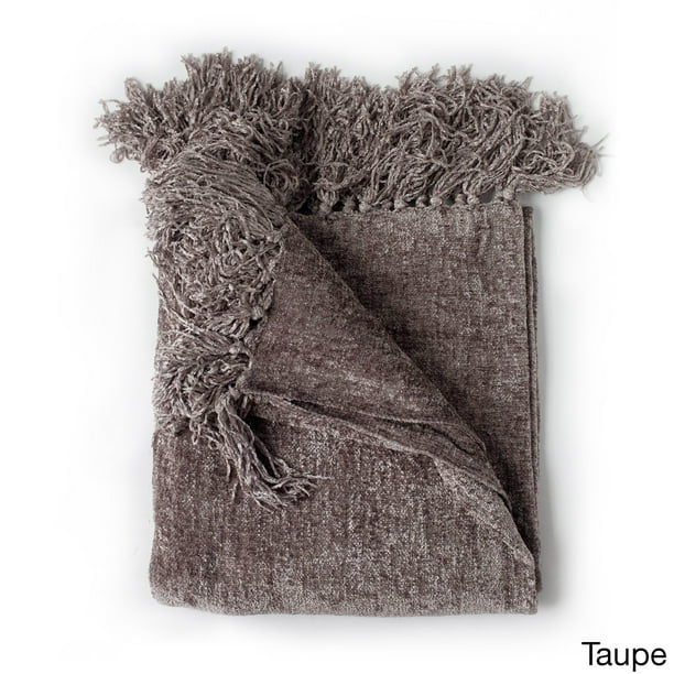 Woven Workz Susan Luxury Chenille Throw with Fringe