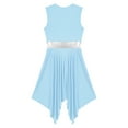 thumbnail image 6 of Alvivi Womens Liturgical Praise Dance Worship Irregular Hem Sleeveless Color Block Lyrical Dance Dress Light Blue XXL, 6 of 6