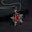 Red, variant on MEN Stainless Steel Star Disc Skull Demon Evil Eye Pendant Chain Necklace 0204-Blue