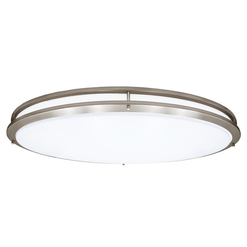 Maxxima 32 in. Oval LED Ceiling Mount Fixture, Dual Ring Satin
