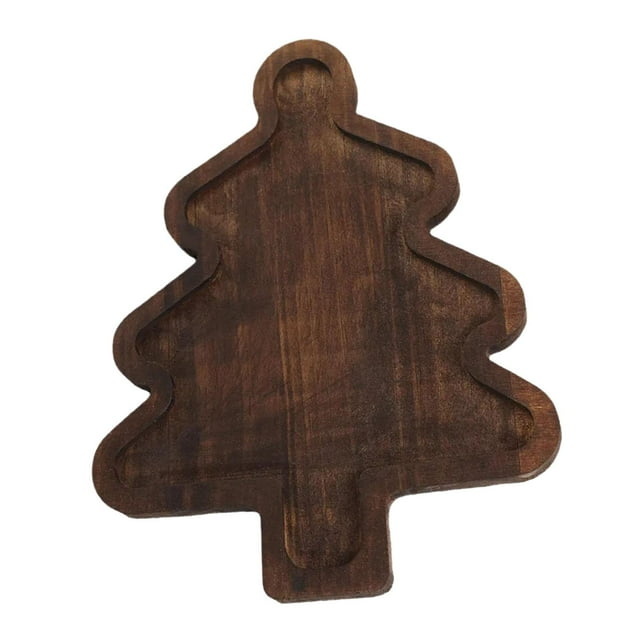 Bandeja de madera para servir, bandeja de desayuno, decoración navideña, bandeja moderna para cenas y refrigerios. árbol de Navidad