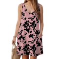 thumbnail image 6 of vigerkar Women's Summer U Neck Dress 2025 A-Line Floral Sleeveless Casual Sundresses with Pockets Pink, L, 6 of 7