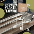 thumbnail image 3 of Crown Display 120-Piece Plastic Heavy-Duty Disposable Cutlery Sets, Silver, 3 of 5