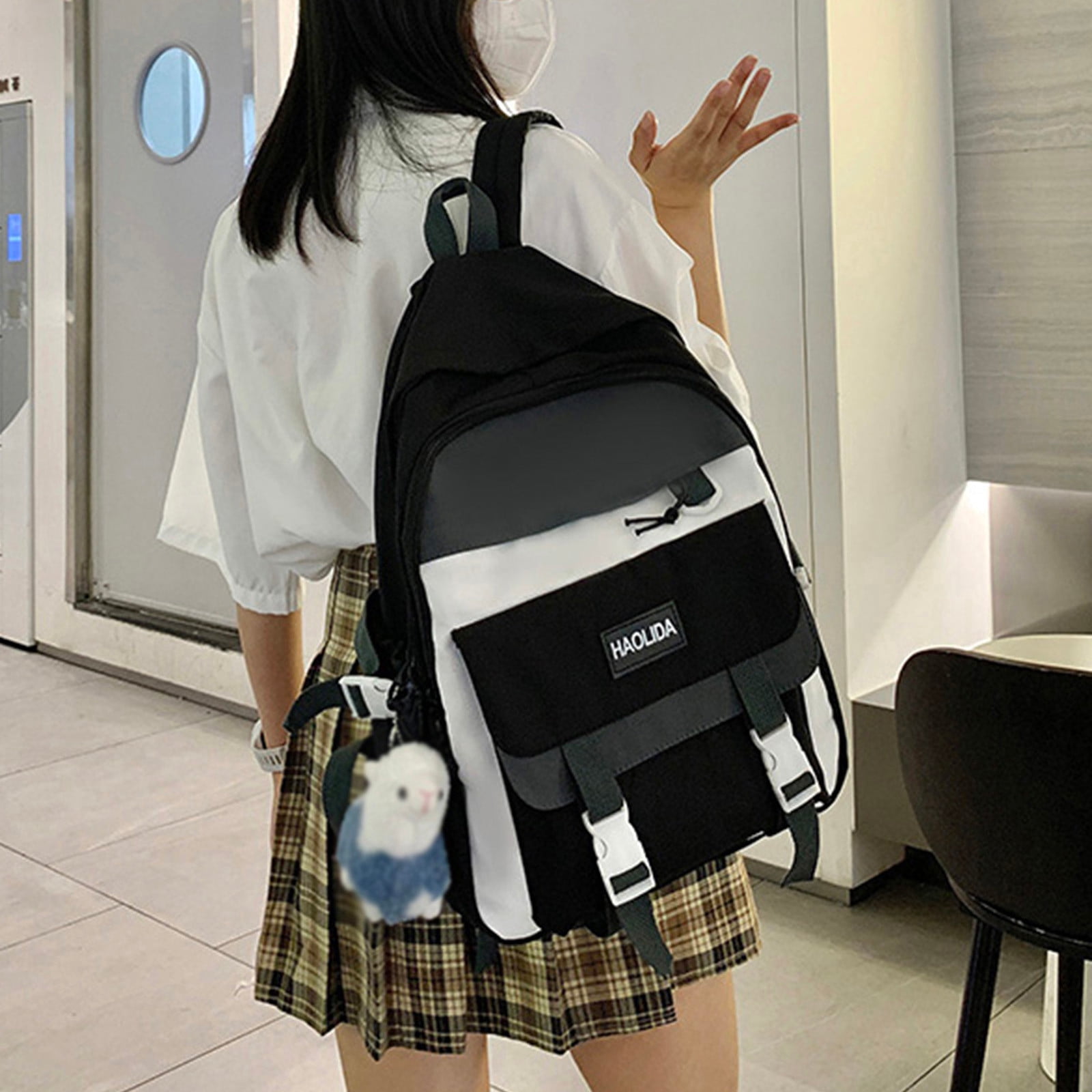 HIPYLO Travel Backpack Personal Item Size Womens Backpack Purse Small Canvas Backpack Small Anti Theft Backpack Mens Work Backpacks Professional, Black