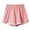 Pink, variant on Lenpel Women's Gym Shorts Casual Elastic Waist Stretchy Striped Workout Running Shorts Active Sweatshorts