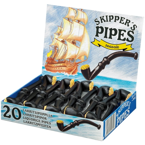 Malaco Licorice Skipper's Pipes: Sea salt -1 box/20pc./ 340g/11.99 oz