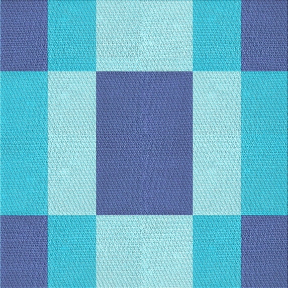 Ahgly Company Machine Washable Indoor Square Transitional Blue Area Rugs, 7' Square