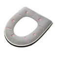 thumbnail image 4 of Soft Toilet Seat Cover, Cute Peach Pattern, Plush & Thick Fabric Toilet Seat Warmer for Round & Elongated Toilet Seats - Reusable, Easy-Install (Gray), 4 of 7