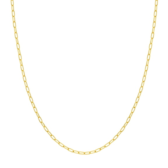 14K Yellow Gold Men & Women's 16" 2.45mm Paper Clip Chain Necklace