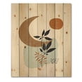 thumbnail image 3 of Designart 'Abstract Moon and Sun With Minimal Plants' Modern Print on Natural Pine Wood, 3 of 5
