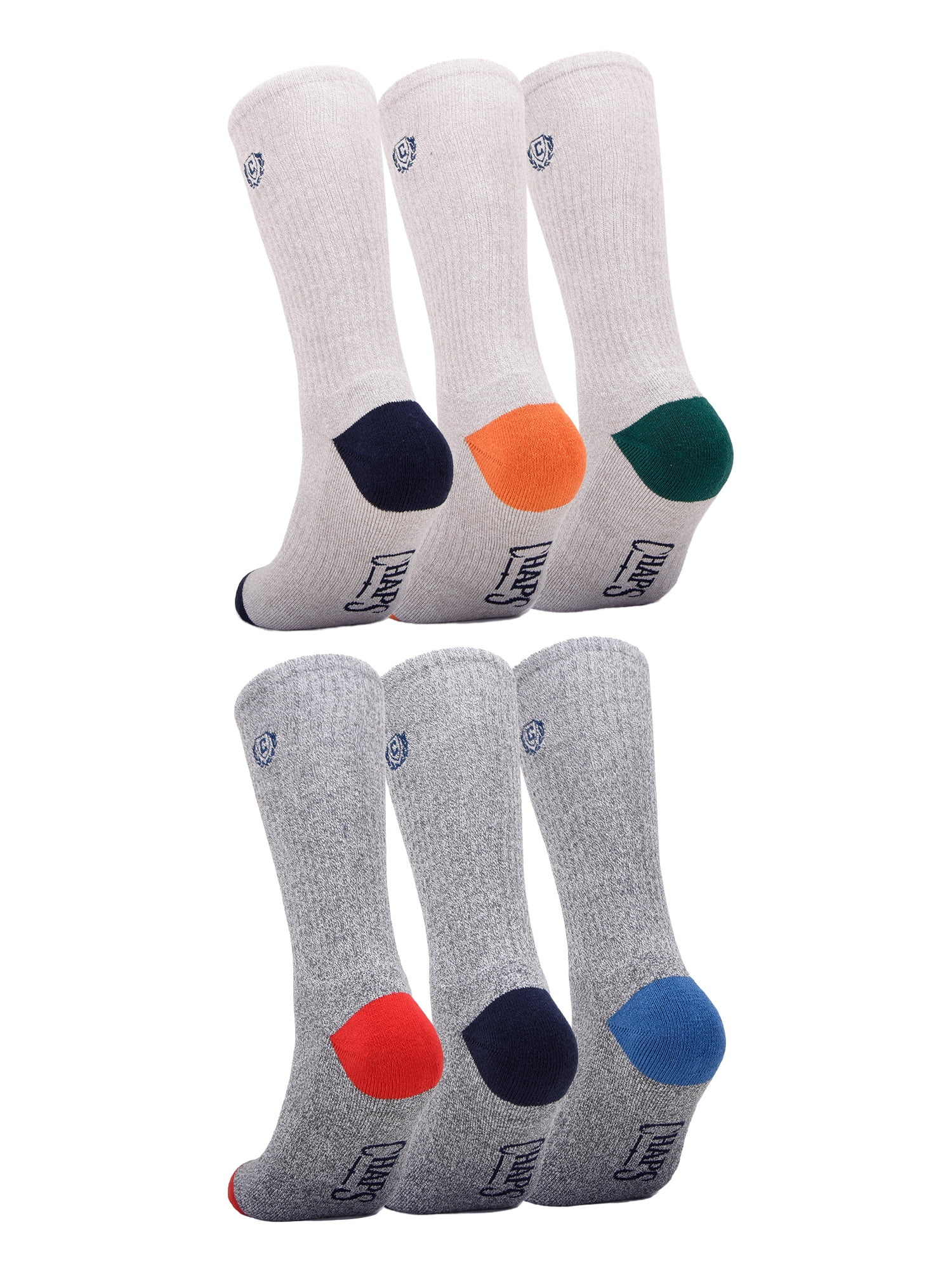 Chaps Half Cushion Crew 6-Pack Men's, Sock Size 10-13
