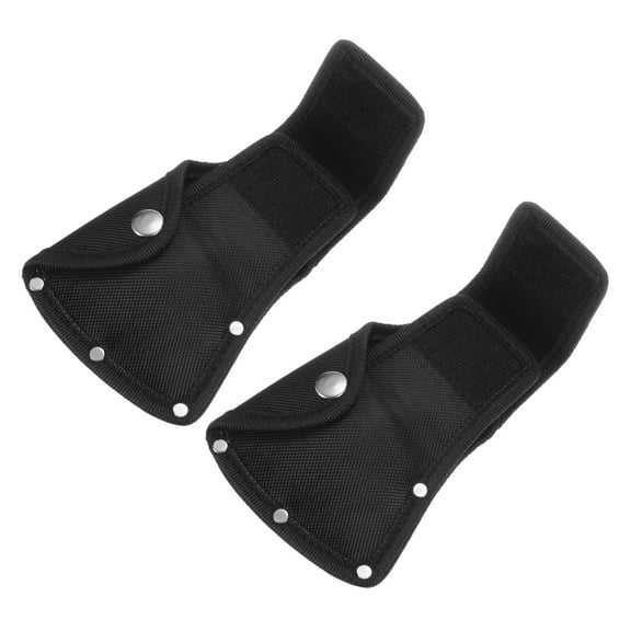 Uxcell 2-Pack Hatchet Sheath, Thickened Axe Sheath for 1.25LB Axe, Double Snap Axe Head Cover for Outdoors Work [Black]