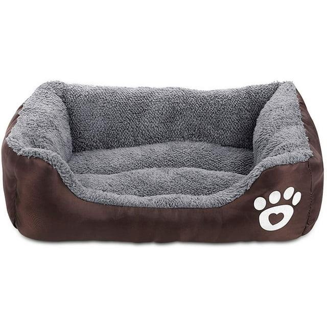 Cama para perros, cesta para perros lavable, sofá para perros, cojín para perros, cesta para perros sin silicona, cama para mascotas para gatos y perros pequeños y medianos, marrón Xemadio LN-0007
