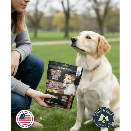 Elite Treats Chicken Gizzard Chips Dog Treats Perfect Training Treats 6 oz. Bag