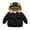 Black, variant on Esaierrr Boys Girls Winters Coats with Hooded Fleece Cotton Jacket for Toddler Kids Thickened Fall Winter Tops Zipper Thickened Warm Down Jacket 1-5Y