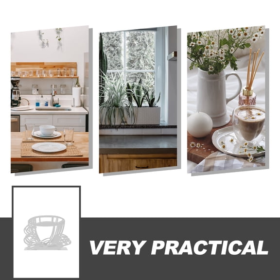 GOOHOCHY Farmhouse Napkin Dispenser Coffee Cup Design White Napkin Holder Stainless Steel Napkin Stand Table Napkin Holder Coffee Paper Towel Holder