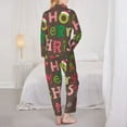 thumbnail image 3 of Pajama Sets for Women 2 Pcs, Ho Ho Ho Merry Christmas Button Down Long Sleeve Sleepwear Lounge PJ Sets, 3 of 6