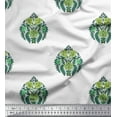 thumbnail image 1 of Soimoi Polyester Crepe Fabric Leaves & Floral Block Print Fabric by The Yard 52 Inch Wide, 1 of 3