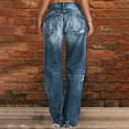 thumbnail image 3 of Hvyesh Women Distressed Jean Straight Leg Jeans for Women Low Rise Stretch Jeans Baggy Ripped Boyfriend Denim Pants, 3 of 7