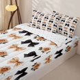 thumbnail image 3 of Manfei Cute Flowers Zipper Full Size Comforter Sets with Fitted Sheet and 2 Pillowcases,Cartoon Bowtie Zipper Bedding Set,Reversible,4 Pieces, 3 of 7