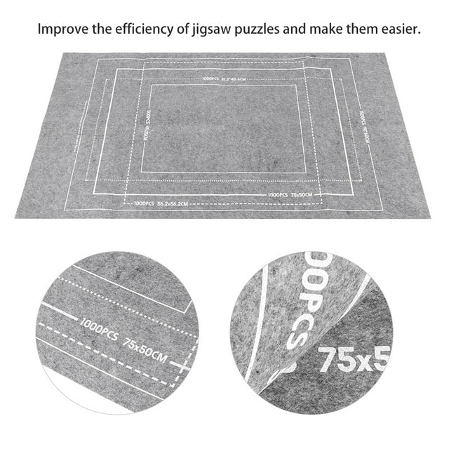 Sonew Jigsaw Storage Pad,Play Mat,Jigsaw Puzzles Mat Playmat Roll Up Jigsaw Storage Felt Mat Puzzles Blanket Gray