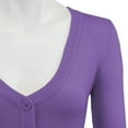 thumbnail image 2 of YEMAK Women's Cropped Bolero 3/4 Sleeve Button Down Cardigan Sweater CO129-BLB-S, 2 of 11
