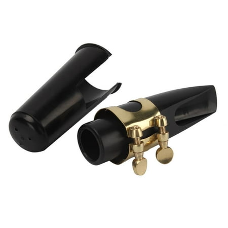 Ktaxon Alto Sax Saxophone Mouthpiece with Ligature and Cap Black