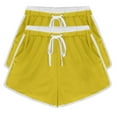 thumbnail image 2 of YOIAVAIOY Womens Summer Beach Shorts 2 Pack 5 Inch Fashion Drawstring Elastic Waist Athletic Shorts Loose Fit Gym Lounge Shorts Yellow M, 2 of 6