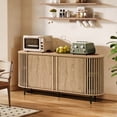 thumbnail image 5 of LuxenHome Light Oak Finish Engineered Wood 2-Door 58-Inch Wide Buffet Cabinet, 5 of 10