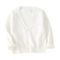 thumbnail image 1 of Splozh Fall Cardigans Girls Sweater Comfortable Soft Warm Knitted Fashionable Solid Color Cardigan Sweater White,12-18 Months, 1 of 6
