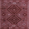 thumbnail image 1 of Ahgly Company Indoor Square Southwestern Light Blue Country Area Rugs, 6' Square, 1 of 4