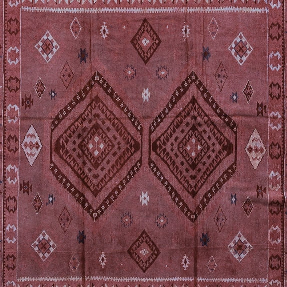 Ahgly Company Indoor Square Southwestern Light Blue Country Area Rugs, 6' Square