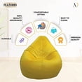 thumbnail image 5 of Ample Decor Leatherette Bean Bag Cover (No Filling), Ideal for Children and Teenagers - Yellow, 5 of 6