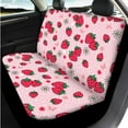 thumbnail image 3 of Qpednta Cute Strawberry Car Seat Covers Full Set 14 Pack Steering Wheel Cover Center Console Cover Head Rest Protector Car Seat Belt Cover Universal Fit for Auto Truck Van SUV, 3 of 6