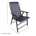 thumbnail image 4 of Pure Garden Portable Folding Camping Chairs with Textilene Fabric and Bungee Suspension, Navy, Set of 2, 4 of 8