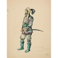 thumbnail image 3 of Ivan Ivanec 19x24 Black Modern Framed Museum Art Print Titled - Actor Kasim Konstanty Muchutdinowicz Muchutdinow (1896-1964) in a Costume for the Role of Tuhaj-Beja (1940), 3 of 5