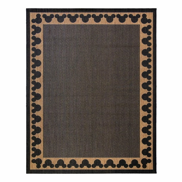 Disney Mickey Mouse Border Indoor/Outdoor Area Rug - Chestnut/Black - 5 ...